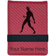 LaserGram Mini Padfolio with Notepad and Pen, Exotic Male Dancer, Personalized Engraving Included (Carbon Fiber Red)