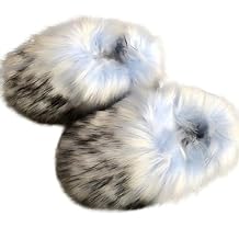ChicWind Women's Men's Faux Fur House Slippers Winter Warm Indoor Fuzzy Flat Slides