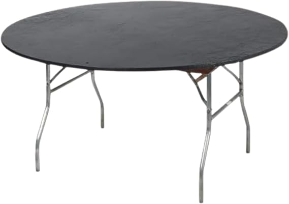 Kwik-Covers 72" Round Fitted Plastic Table Covers, Bundle of 5 (Black)