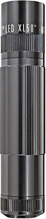 MagLite XL50 LED Flashlight, Compact and Powerful with Multi-Mode Functionality, Water-Resistant, 3-Cell AAA Battery-Powered Gray