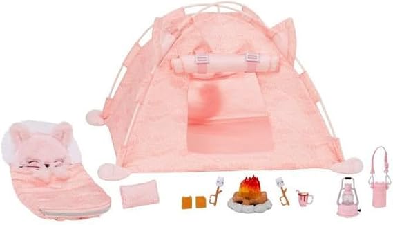 MGA Entertainment Na Na Na Surprise Kitty-Cat Campground Tent Playset with 10+ Accessories, Toy for Kids Ages 5 6 7 8+ Years, Multicolor, (579458)
