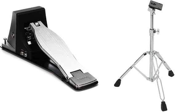Roland KT-10 Low-Noise Kick Trigger Pedal & PDS-20 Drum Pad Solid Stand Support Percussion Instruments (PDS-20), chrome
