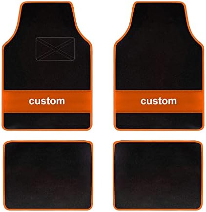 Custom Carpet Heavy Duty Set Automotive Fit for Chery CrossEastar,Classic Car Floor Mat All Weather Floor Mats with Anti-Slip Heel Pad,Orange