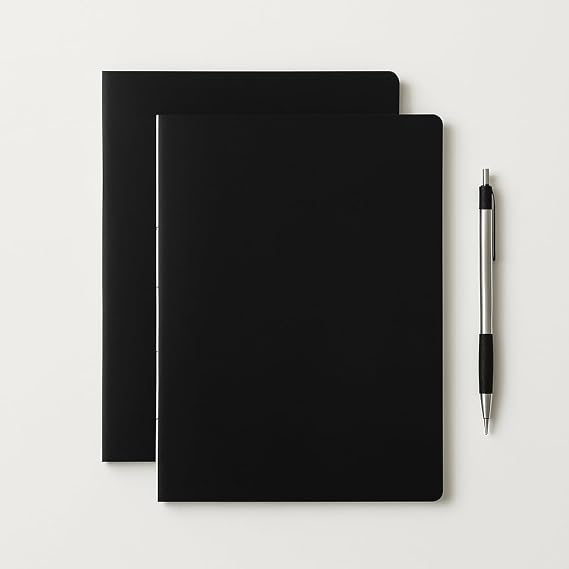 Fark Tanıtım Özel Tasarım Siyah Kraft Kapaklı A4 Defter - 180 Derece Açılabilir, Sırtı Dikişli,%100 El İşçiliği, Ofis, Okul, Günlük Kullanım İçin İdeal Defter (Çizgisiz)