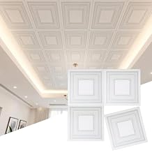 Nuanchu 40 Pcs Foam Ceiling Tiles Covered 68.8 Sq. ft, Self-Adhesive Ceiling Cover, Peel and Stick 3D Wall Panel, Waterproof Wallpaper DIY for Living Room, Bedroom, Home Decor