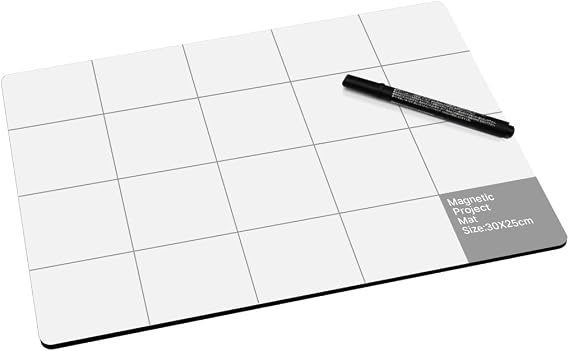 Large Size Magnetic Project Mat SHOWPIN Small Parts Work Mat with A Board Marker - Preventing The Small Screws from Getting Lost and Unorganized (9.8x11.8 inches)