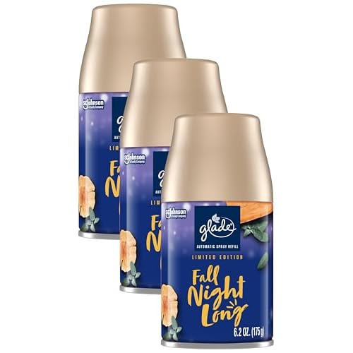 Glade Automatic Spray Refill, Air Freshener for Home and Bathroom, Fall Night Long, 6.2 Oz Pack of 3