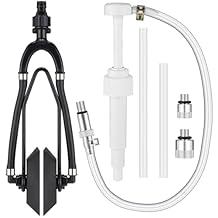 Threlaco 2 Pcs Summer Outboard Motor Flusher and Lower Unit Gear Oil Pump Set Dual Water Feed Boat Engine Motor Flusher Fluid Pump for Quart Bottles Adapters Fit Most Marine Boat Outboard Motors