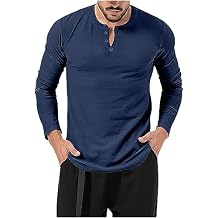 Mens Long Sleeve T Shirts Button Up V Neck Solid Pullover Undershirt Casual Loose Stretch Sweater Men Clothing