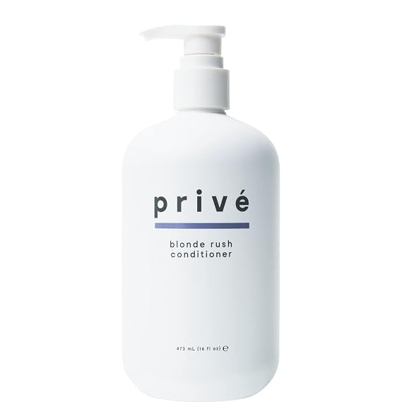 Prive Blonde Rush Hair Conditioner - Purple Color Depositing Conditioner for Blonde, Silver & Highlighted Brunette Hair - Hydrates, Strengthens & Neutralizes Brassy Tones (16 oz)