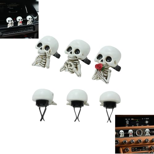 Skull car accessories Gothic Skull Air freshener Stylish Car Decor with Replaceable Fragrance Pad, Funny Christmas Gifts for Dad Mom