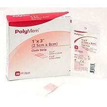 PolyMem Cloth Wound Dressings, Adhesive, 1 x 3, Box of 100