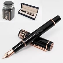 Conklin LEX Fountain Pen in Black Fine Nib, Luxury Writing Instrument with 18K Rose Gold-Plated Trim Ideal Gift for Lawyers, Judges & Legal Professionals