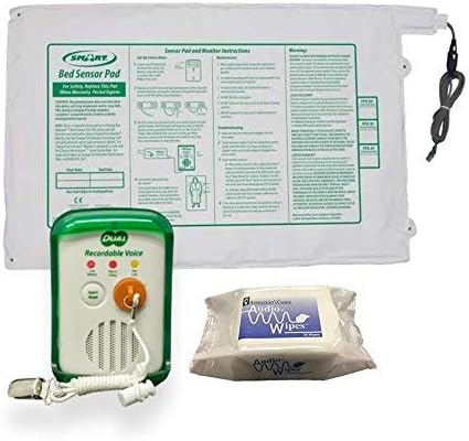 Smart Caregiver & Liberty Bed & Chair Exit Alarm Monitor for Fall & Wandering Prevention - Dual Recordable Voice (Bed Pad - 20x30 inches)