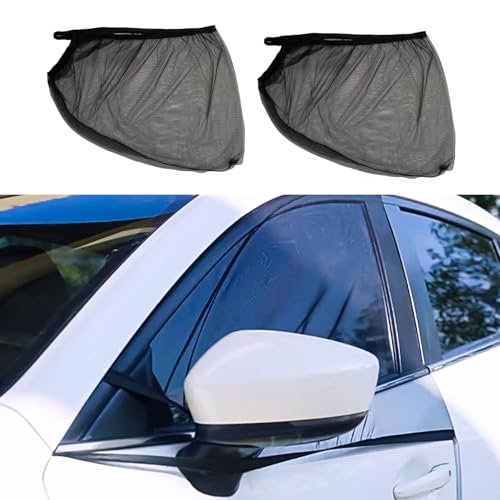 2PCS Car Window Shades, Car Side Window Sun Shade, Stretch Car Window Screens, Car Accessories UV Protection Breathable Mesh Baby Window Covers Universal for Most Cars, SUVs Front Window