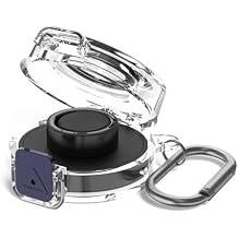 Secure Lock Plastic Case Cover Compatible with Oura Ring Gen 3 Charger,Portable Protective Case for Oura Ring Gen 3 Charger with Carabiner, Only Protective Case (Gunmetal)