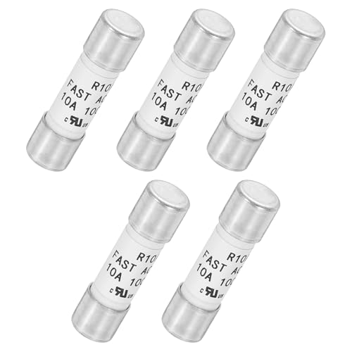 MECCANIXITY 1000V 10A Fast Acting Fuse Ceramic Fuses Generic Current Limiting Protection Time Delay Cartridge Fuse for Photovoltaic Solar Systems DIY Inverter Circuit Board Glass Fuses 5 Pack
