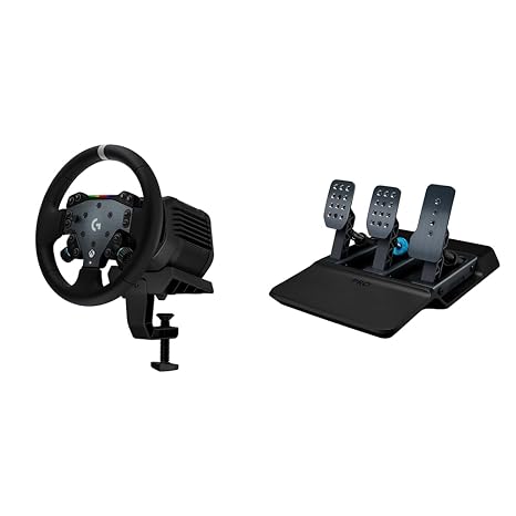 Logitech G RS50 Racing Wheel System 8Nm Direct Drive Base, RS Wheel Hub with 13 Buttons, 11 inch Round Wheel + Logitech G PRO Racing Pedals 100kg Load Cell, Modular Design, for PS5/PS4/PC Black
