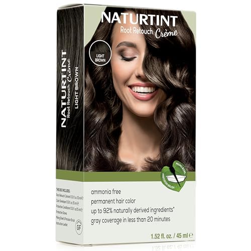 Naturtint Light Brown Root Retouch Creme Permanent Hair Color - Ammonia Free, Conceal Grays, No Artificial Scent, 1.52 Fl Oz