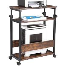 TooCust Height Adjustable Computer Tower Stand, Computer & Machine Carts, PC Tower Stand, Printer Stands with Wheels, 24" W x 12" D x 23"-38" H, Holds Up to 132 lbs (Fits Tower Lower Than 19")