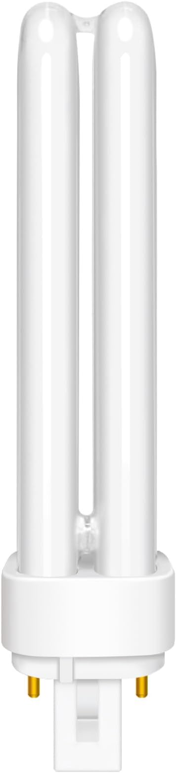 18W Compact Fluorescent Lamp 2-Pin, G24d-2 Neutral White 4000K, 1200LM, 2U Double Turn Tube Energy Saving Lamp, 220V PLC 840 CFL Lamp, Non-Dimmable, Suitable for Corridor, Bathroom, Bedroom, 1 Pack