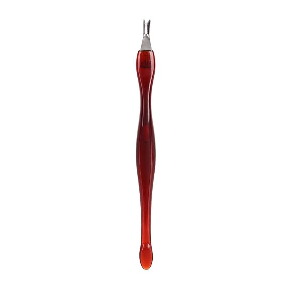 Nail Art Tips Pusher Pedicure Cuticle Nipper Remover Manicure Set Plastic Handle Red