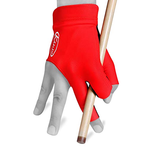 KAMUI Billiard Glove - Quickdry - for Right Hand Red, Medium