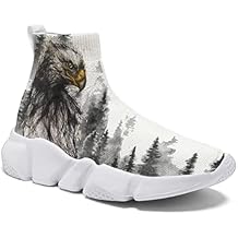 Hetios Mens Graffiti Sneakers - Tennis Sock Shoes Casual Walk Outdoor Sport Running Antiskid Plus Size 7 to 15