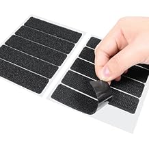 Self-Adhesive Hook and Loop Tape Strips - 1 x 4 inch Wide Straps - Heavy Duty Sticky Back Tape Fastener - 15 Strips (Black)
