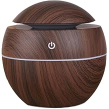 Wood Grain Humidifier, Portable Mini Humidifier Compact Portable 5V 2W USB Aroma Diffuser Quiet Essential Oil Diffuser for Bedrooms Living Rooms Office Car