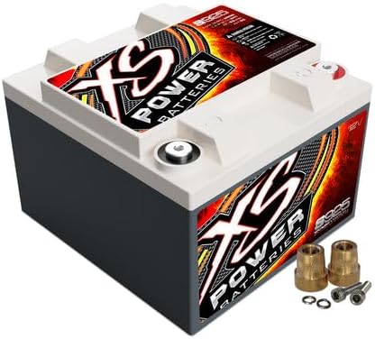 XS Power S925 2000 Amp AGM Racing Battery with 580 & M6 Terminal Hardware - 12 Volt 32Ah 641CA Deep Cycle AGM Powercell for Performance Race Cars