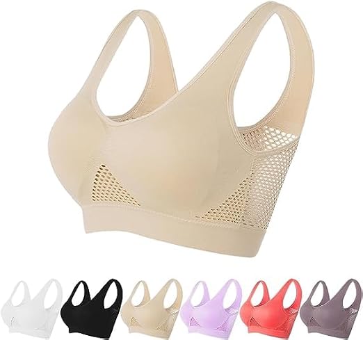 2024 New Breathable Cool Liftup Air Bra, Upgrade Full Support Sports Bra Large Size Lift Up Air Bra for Women