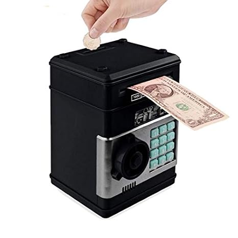 Katarsis Home Encrypted Automatic Paper Money Receiving Safe Piggy Bank Black Safe