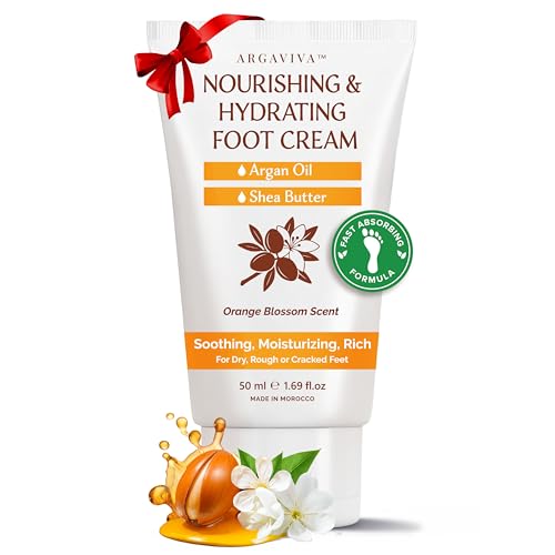 Foot Cream for Dry Cracked Heels and Feet Moisturizer with Argan Oil, Shea Butter & Vitamin E Hydrating Foot Lotion for Dry Cracked Feet for Women Smooth, Fast-Absorbing, Non-Sticky Care
