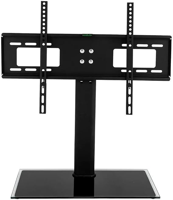 Universal TV Table TV Stand for 32-55 Inch TVs Height Adjustable TV Bracket | Tabletop TV Stand TV Bracket Pedestal Mount, Tempered Glass Base, Max VESA 400x400mm, Up to 40KG
