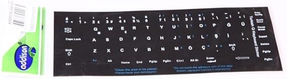 YKA Addison Türkçe Q Siyah Q Klavye Stiker Sticker