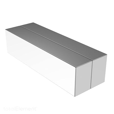 totalElement 60 x 15 x 10 mm Large Powerful Neodymium Rare Earth Block Magnets N52 with 66lbs Pull Force (2 Pack)