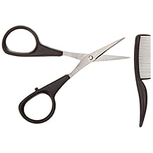 Allary Men's Beard and Mustache Scissors, Mini Comb Trimming Kit