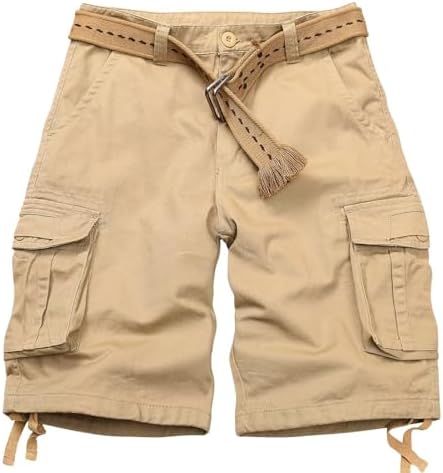 Cargo Short for Men, Relaxed Fit Camo Shorts, Outdoor Hiking Casual Work Bermuda Short with Multi Pockets