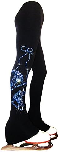 Ice Fire 4 Way Stretch Polartec Fleece Figure Skating Practice Pants Pair of Skates Rhinestones Design