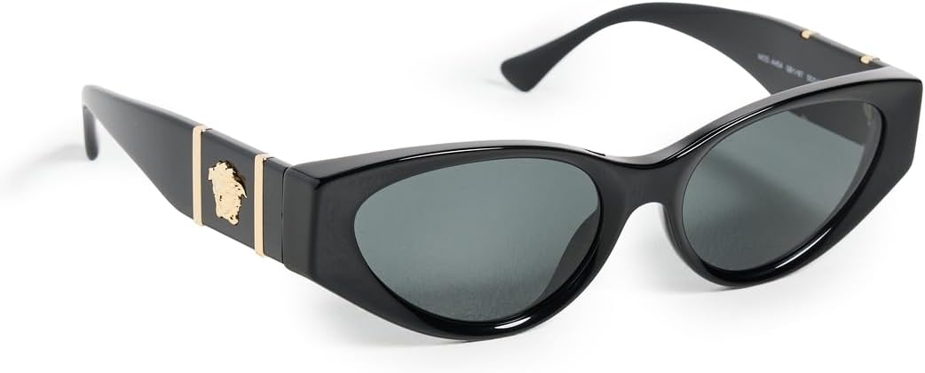 Versace Woman Sunglasses Black Frame, Dark Grey Lenses, 55MM