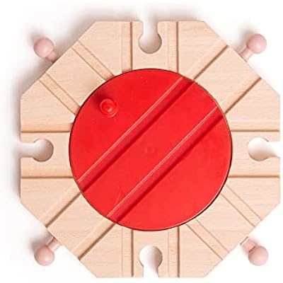 Bigjigs Rail 8 Way Turntable - Other Major Wooden Rail Brands are Compatible