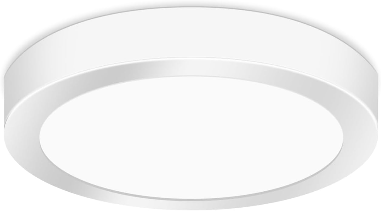 YELANGU LED Ceiling Light Round 12W 6.34" Ultra Flat, 6500K Cool White, Modern Panel Light, Non-Dimmable, for Hallway Kitchen Bedroom Bathroom [Energy Class E]