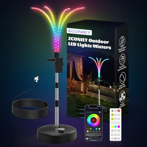 ZCONIEY Smart Standing Mood LED-Light- Tree - APP & Remote Control, Fully Adjustable Height, Colors, Shapes, Outdoor Color Changing Stand Lamp with Music Sync for for Daily and Accent Mood Lighting