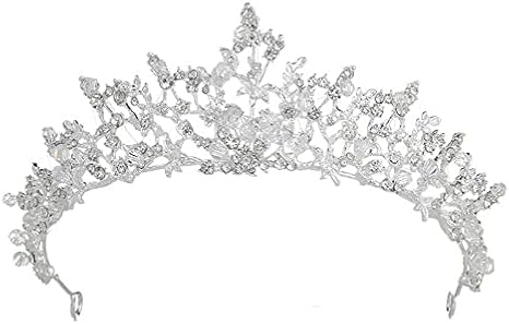 Tiara for Women Crystal Wedding Crown Girls Pageant Tiara Headband Princess Queen Silver Carnival Headdress Birthday Crown Gifts Adult Prom Bride Bridal Crown Halloween Christmas