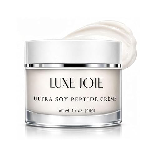 LuxeJoie Peptide Face Cream Matrixyl Peptide Moisturizer for Mature Skin Firming Anti Aging Moisturizer with Alpha Lipoic Acid Ultra Soy Peptide Creme 1.7 oz