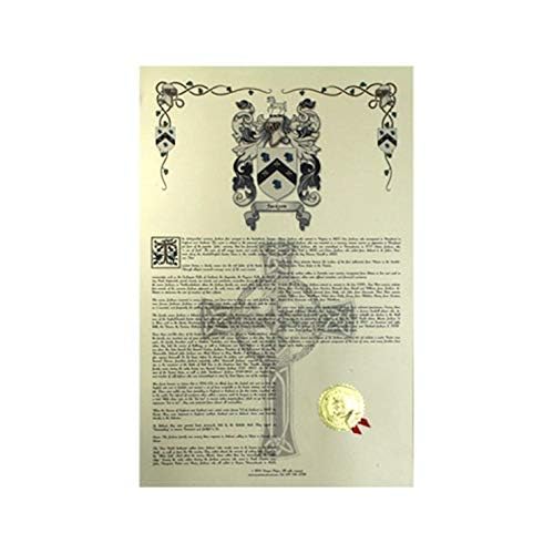 Ybarra Coat of Arms, Family Crest and Name History - Celebration Scroll 11x17 Portrait - Spain Origin