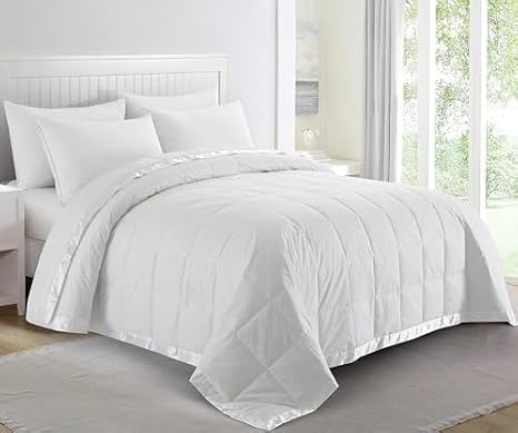 puredown Queen Size Down Blanket with Queen Size Feather Down Pillows