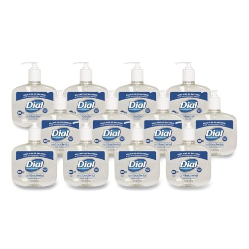 Dial Professional Antibacterial Liquid Hand Soap for Sensitive Skin, Floral, 16 Oz Pump, 12Carton