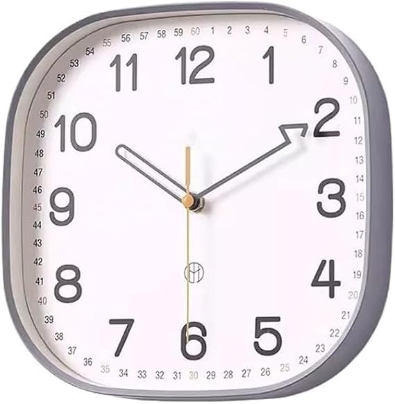 Square Clock with Silent Movement, Creative Wall Mounted Watch, Easy to Read Arabic Numeral Wall Clock Decorations